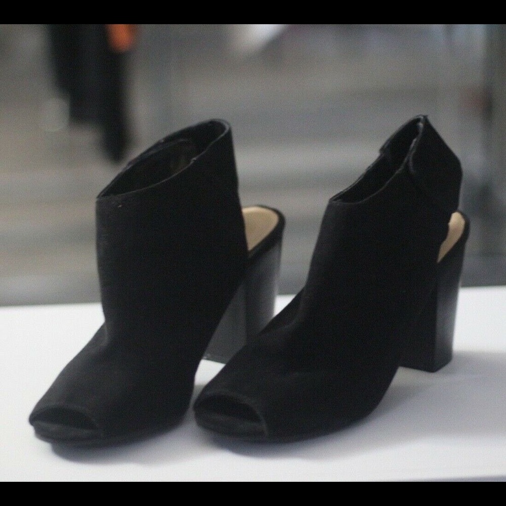 Chinese Laundry Black Open Toe Boots